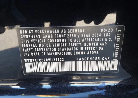 2024 Volkswagen Golf Gti 2.0T Se из США, поврежденный, VIN WVWRA7CD2RW127922